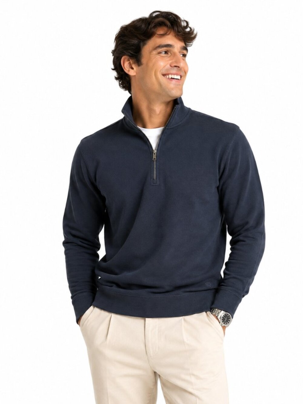 Banana Republic Men’s 1/4 Zip Pullover Sweater XL NWT Navy Blue Mock Neck
